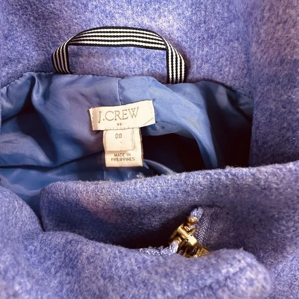 J.Crew Women's F5325 Lavender Wool Blend Stadium-Cloth Stand Collar Coat Size 0